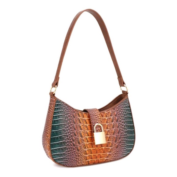 Fashion Faux Croc Satchel Handbag